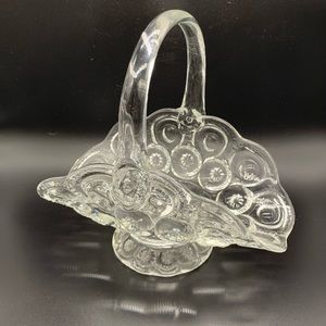 LE Smith Moon And Stars Clear Glass Banana Boat Basket